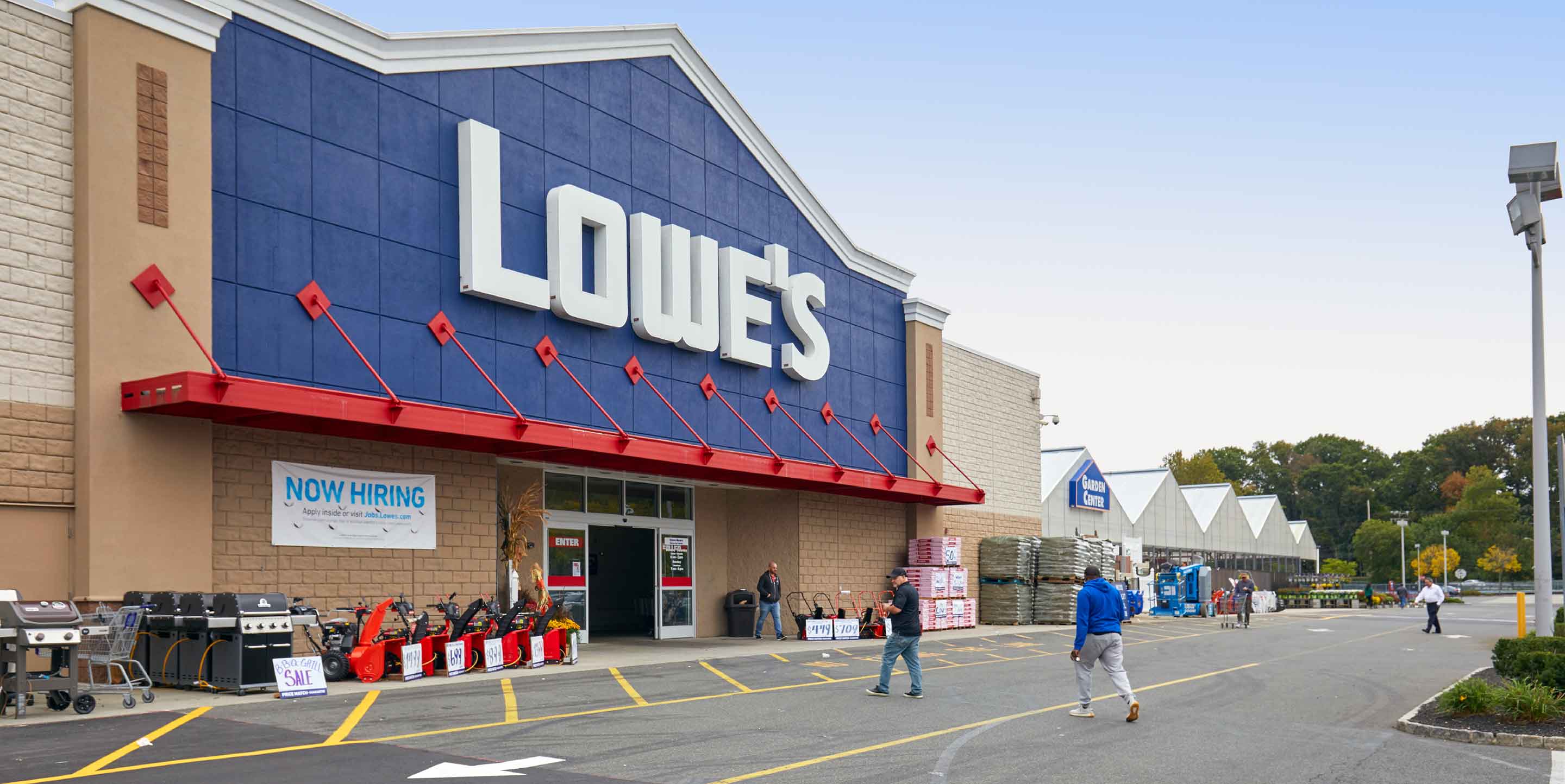 Lowe's storefront at West Branch Commons shopping center.