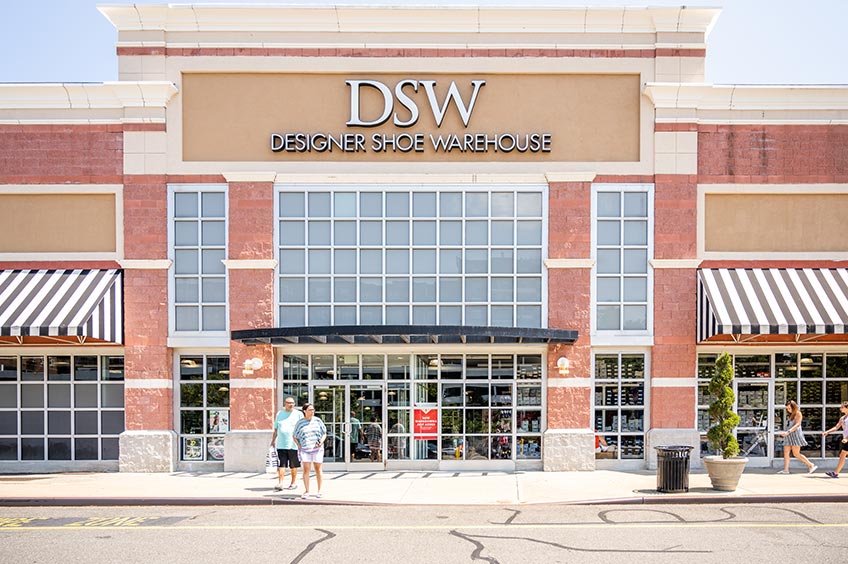 DSW storefront at Yonkers Gateway Center shopping center.